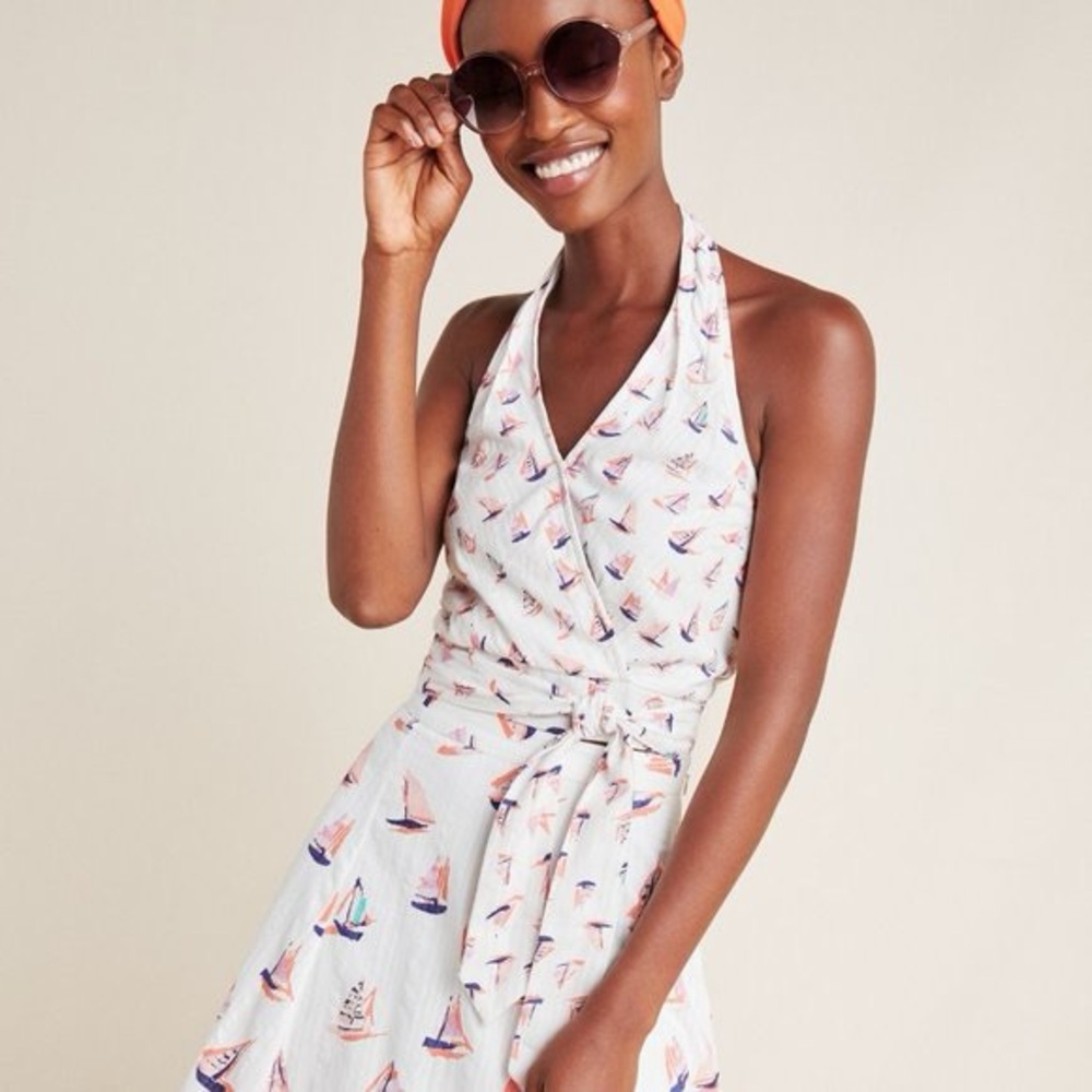 Maeve Anthropologie Sailboat Halter Top 6 NWT
